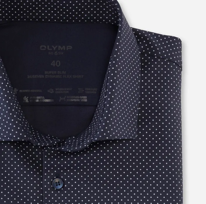 Blue polka dot shirt in super slim fit jersey