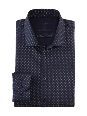 Blue polka dot shirt in super slim fit jersey