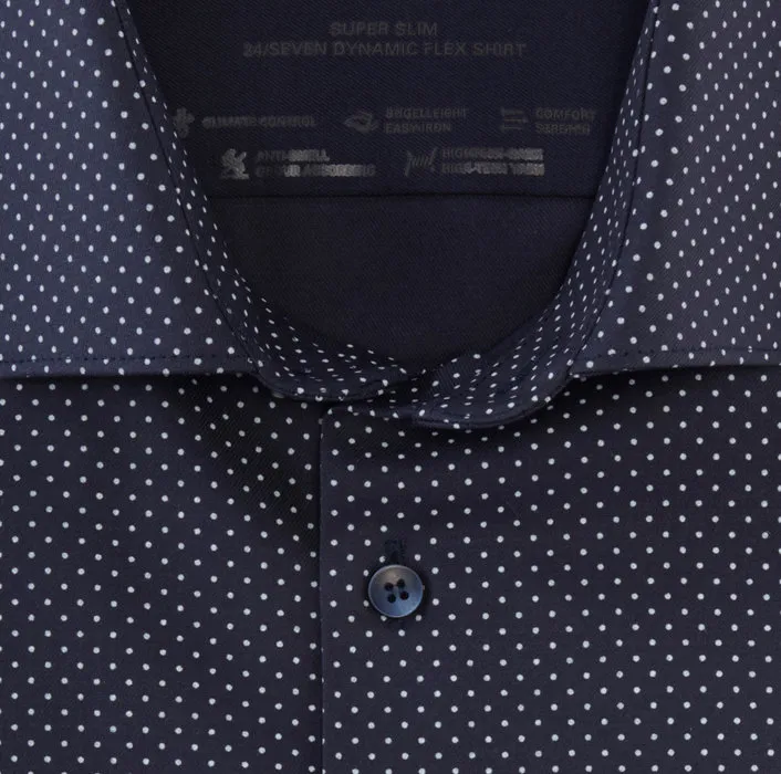 Blue polka dot shirt in super slim fit jersey