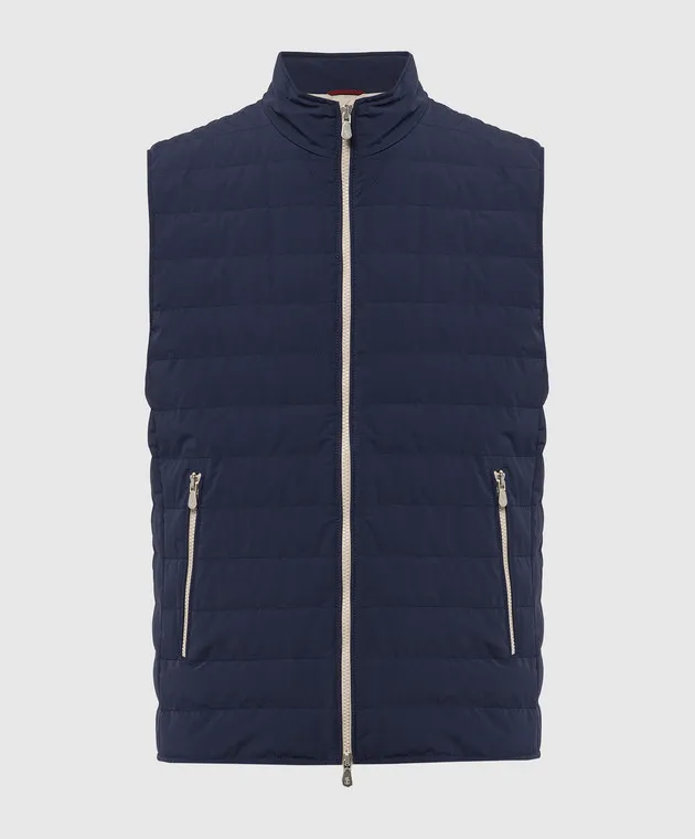 Brunello Cucinelli Gilet in piumino blu MM4911797