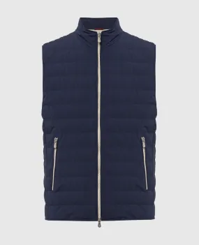 Brunello Cucinelli Gilet in piumino blu MM4911797