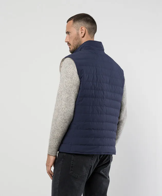 Brunello Cucinelli Gilet in piumino blu MM4911797