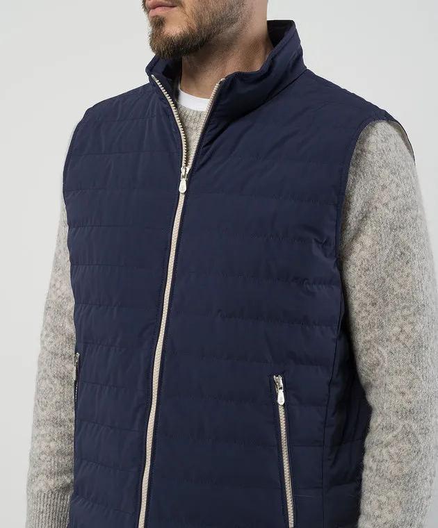 Brunello Cucinelli Gilet in piumino blu MM4911797