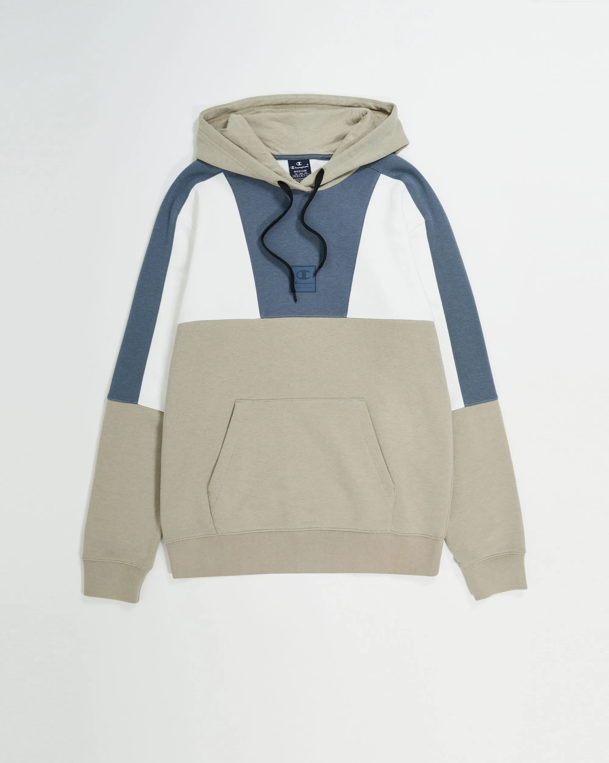 Champion Felpa Con Cappuccio e Tascone Beige E Blu Uomo