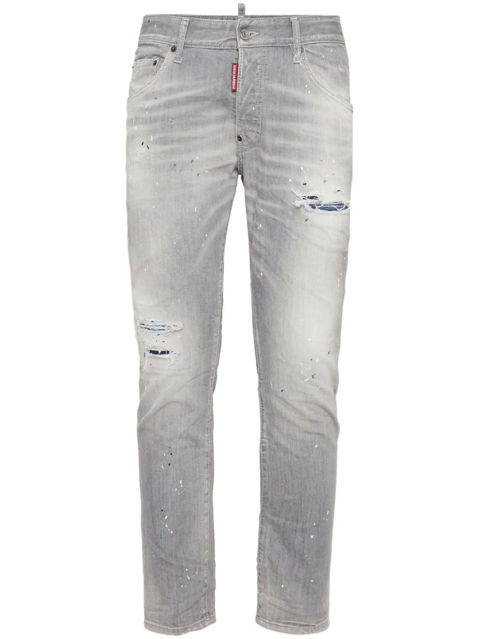 DSQUARED Abbigliamento,Jeans Jeans in cotone grigio chiaro 