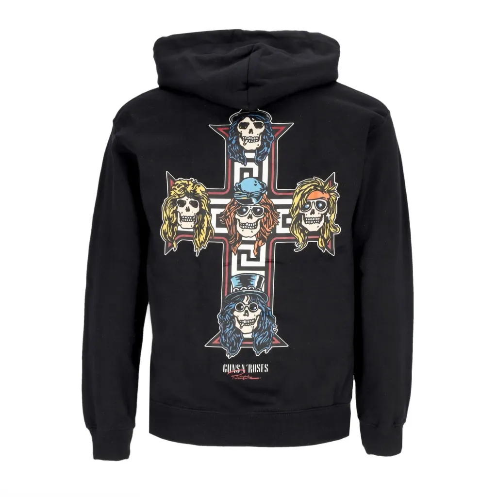 felpa cappuccio uomo cross hoodie x guns n roses BLACK