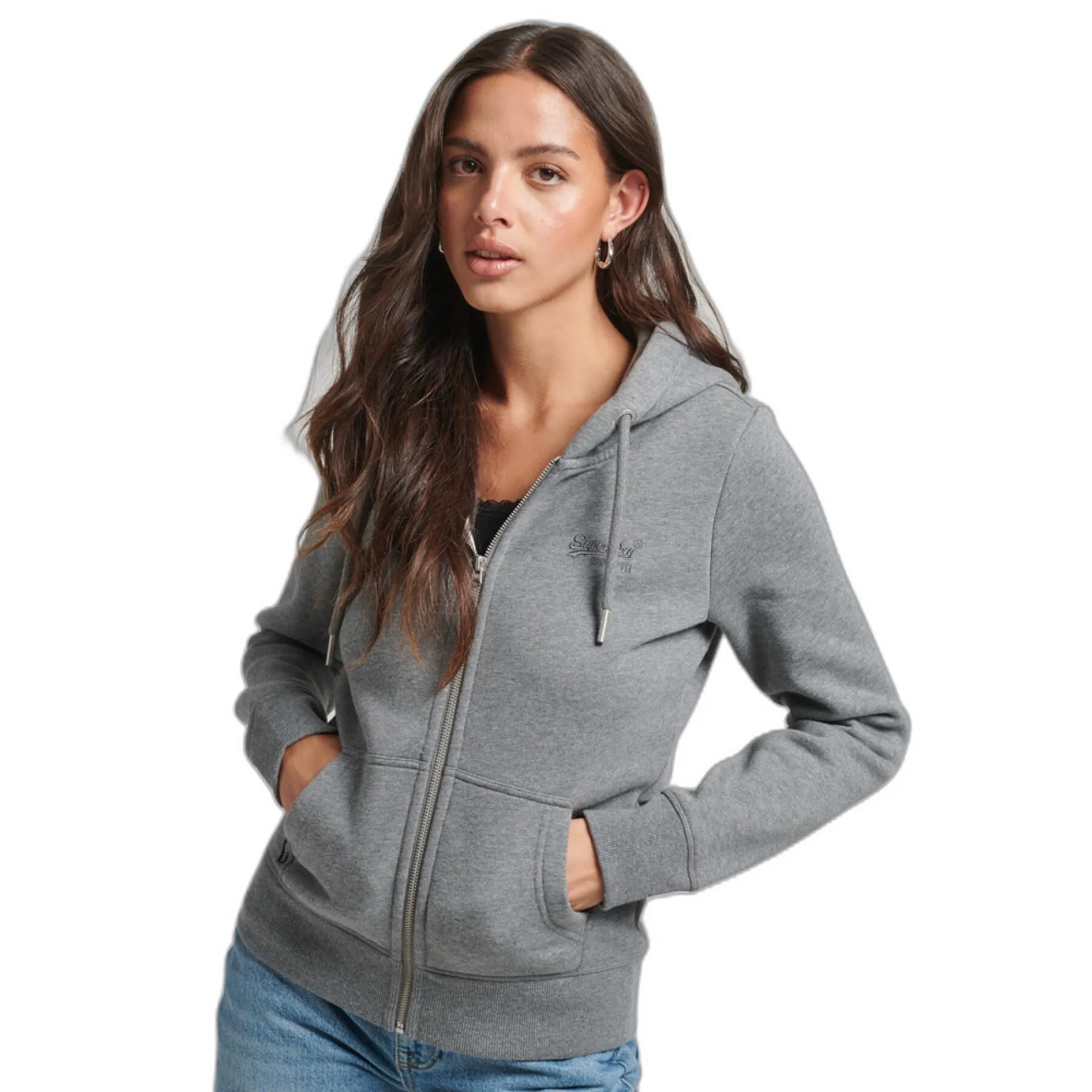 Felpa con cappuccio da donna in cotone biologico Superdry Essential Logo