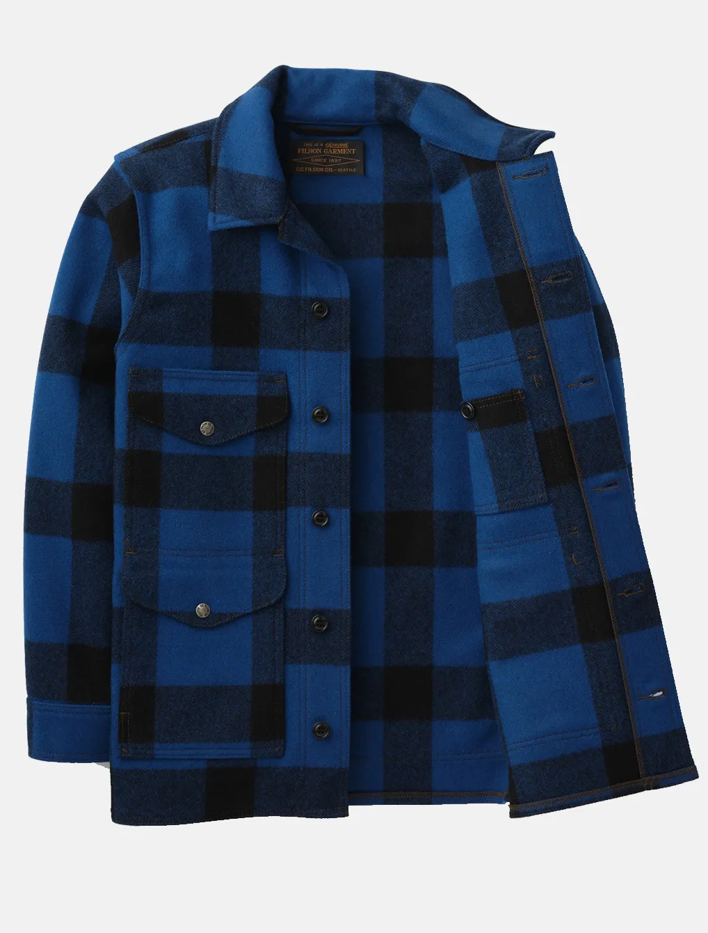 Filson Mackinaw Wool Cruiser Jacket Blue Cobalt Black – Limited Edition