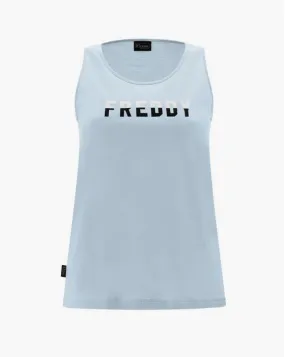 Freddy Women's comfort jersey tank top with two-tone FREDDY print S3WCXK1 C66 winter sky