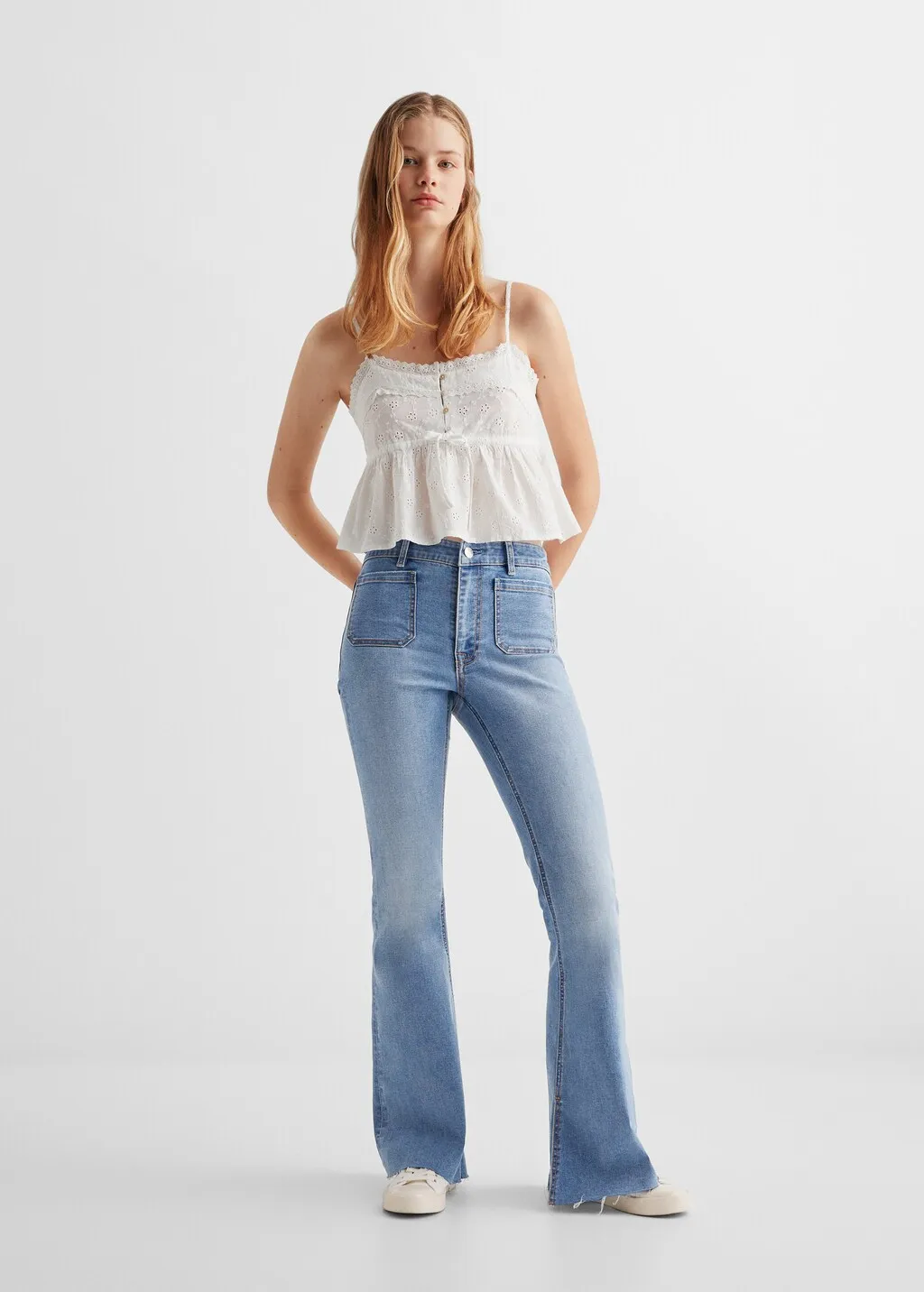 Jeans culotte spacchi