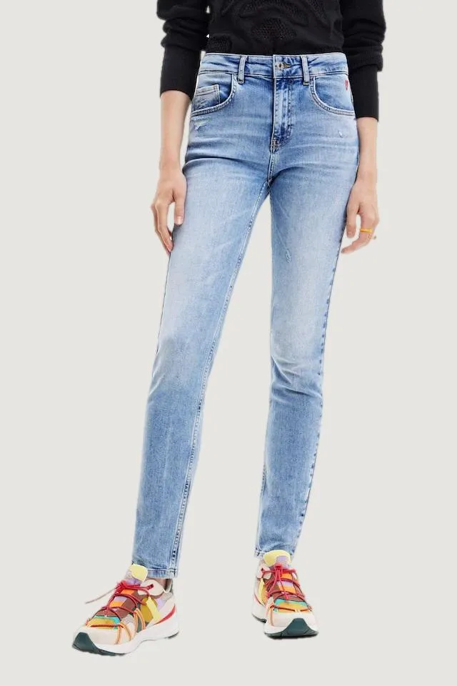 Jeans slim Desigual denim lia Denim chiaro