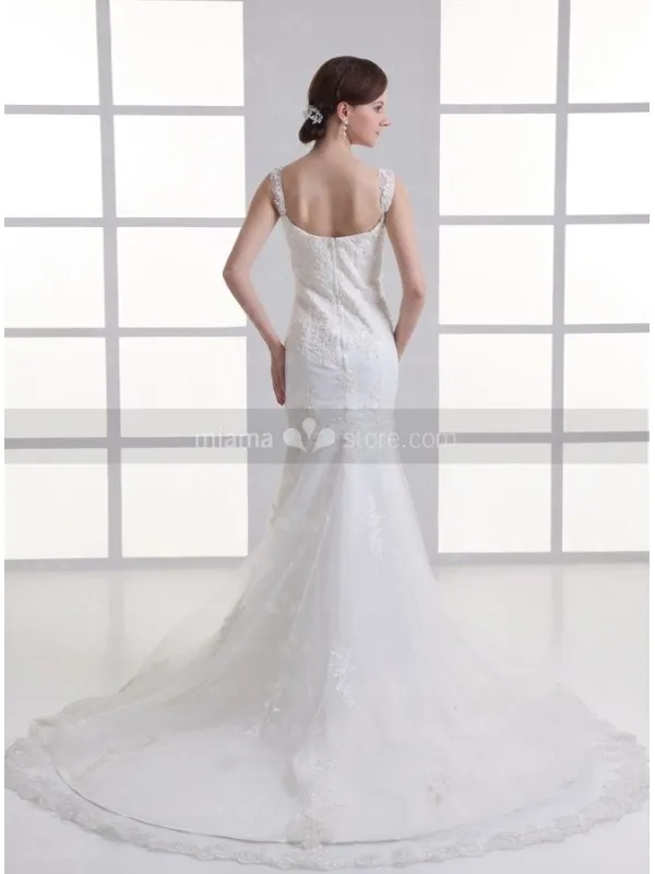 KATYA - A-line Sweetheart Mermaid Chapel train Tulle Wedding dress