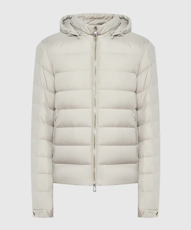 Moncler Piumino Arneb beige con patch logo 1A00134549SK