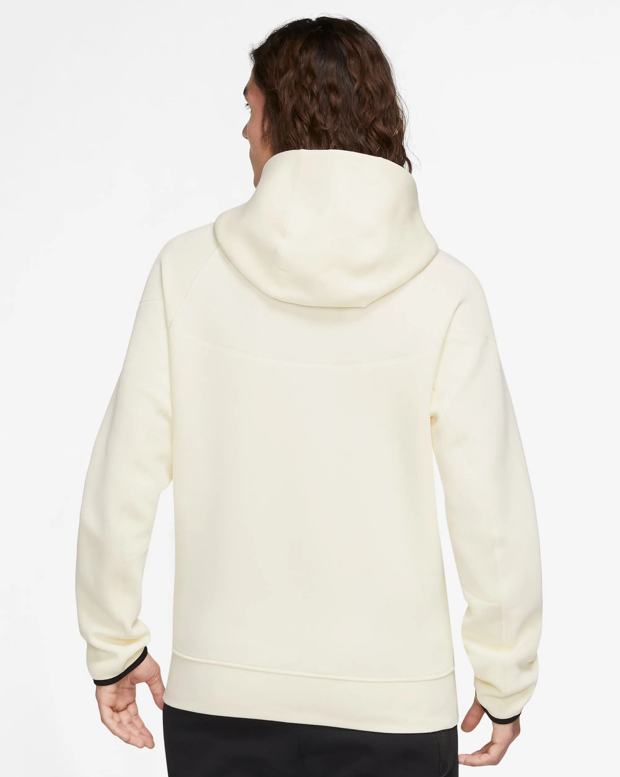 Nike Felpa Con Cappuccio Full-Zip Tech Fleece Bianco Uomo