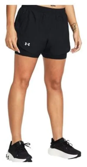 Pantaloncini 2 in 1 da donna Under Armour Fly By Black