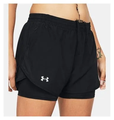 Pantaloncini 2 in 1 da donna Under Armour Fly By Black