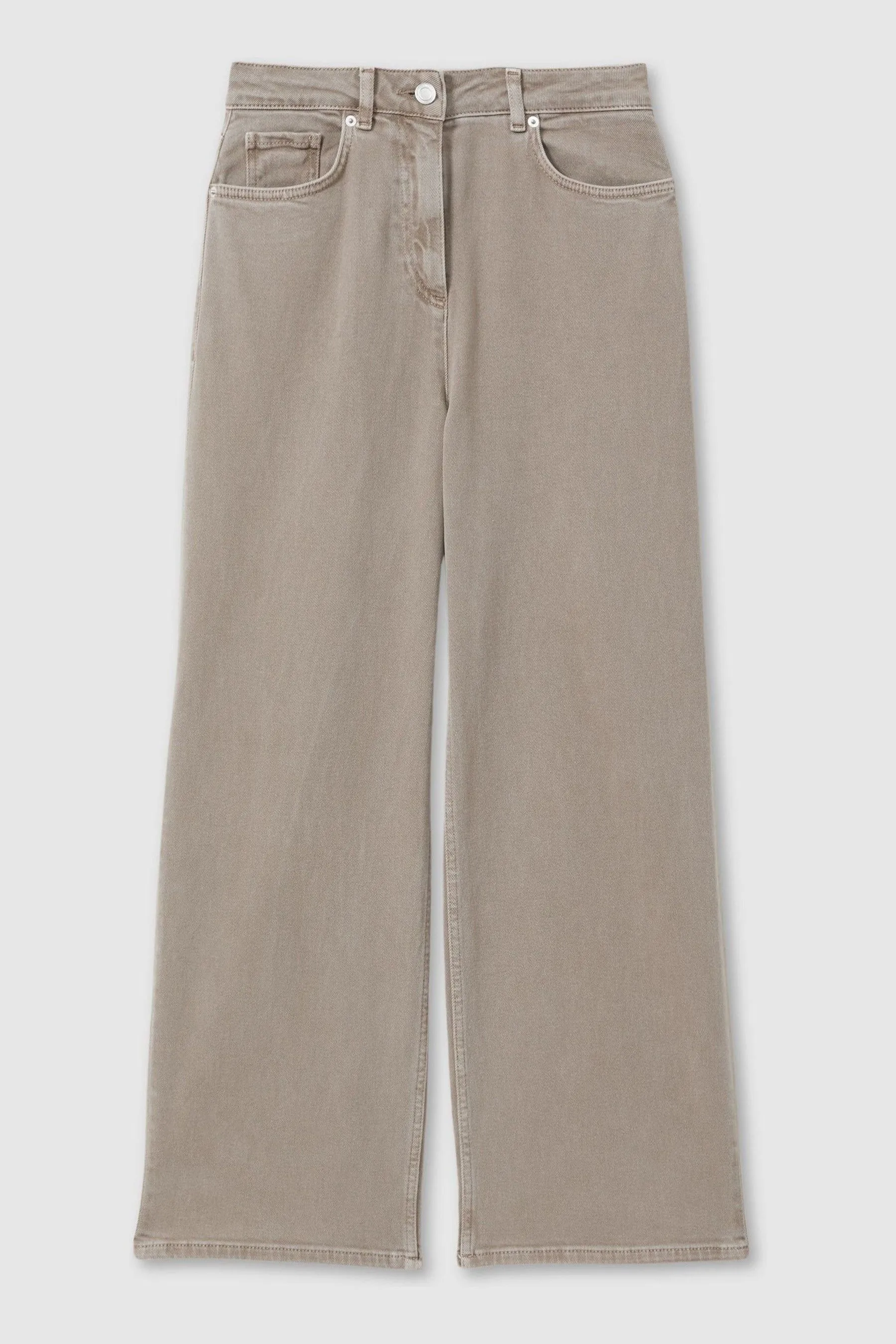 Reiss Layla Relaxed Garment Dyed Wide Leg Jeans    