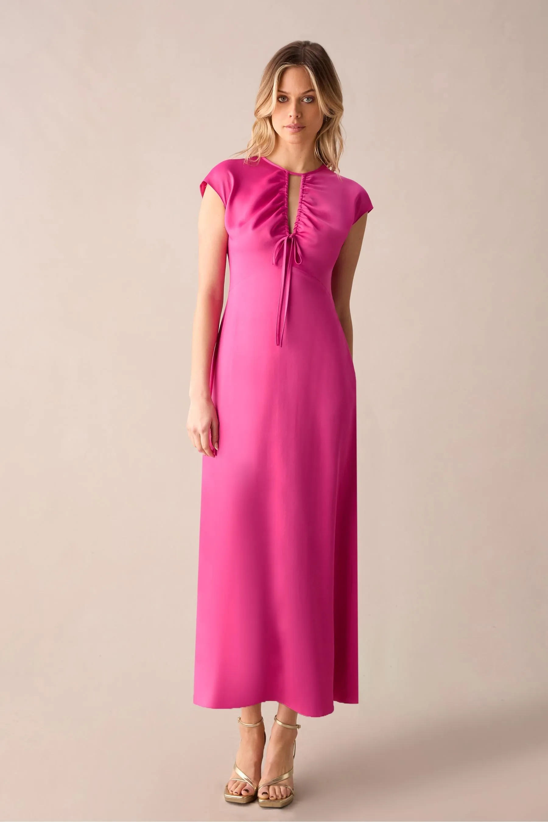 Ro&Zo Pink - Arabella Satin Keyhole Front Dress