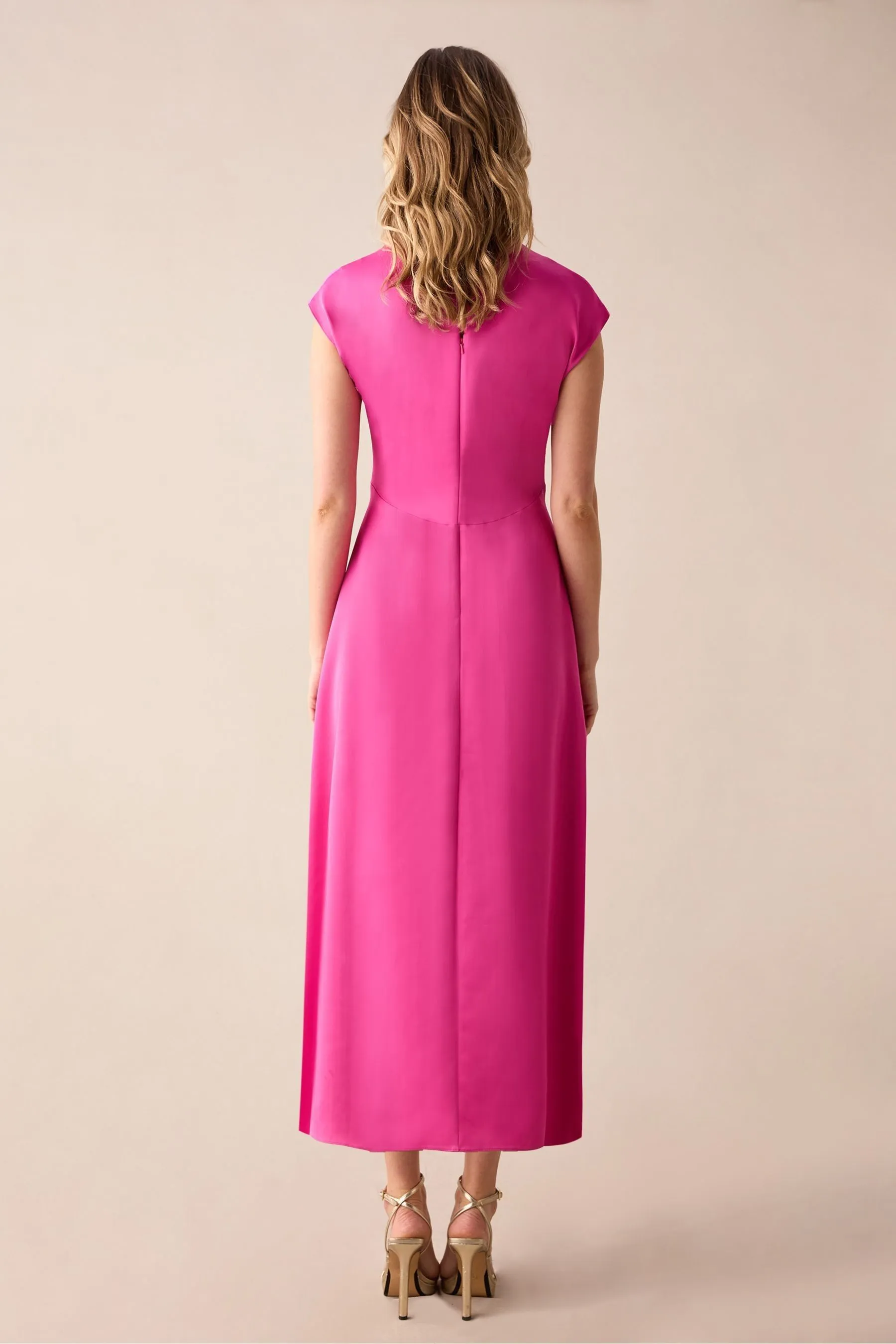 Ro&Zo Pink - Arabella Satin Keyhole Front Dress