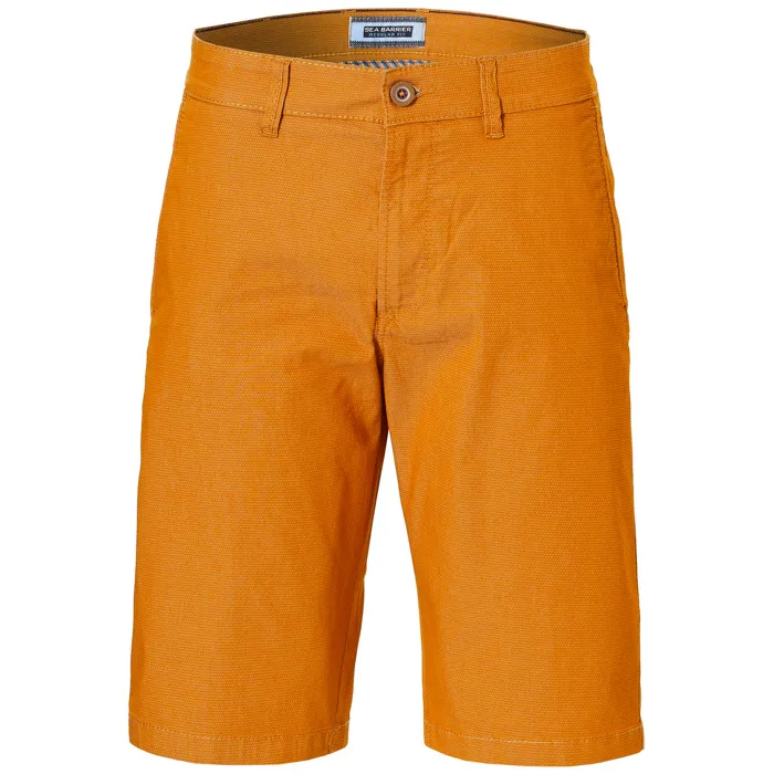 Sea Barrier Pantaloncini da uomo in cotone chino elasticizzato finemente punteggiato Giallo ocra