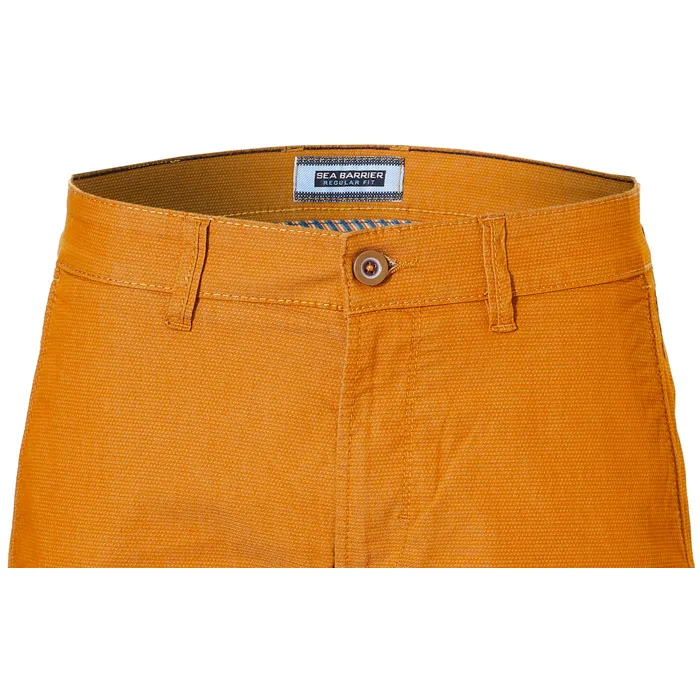 Sea Barrier Pantaloncini da uomo in cotone chino elasticizzato finemente punteggiato Giallo ocra