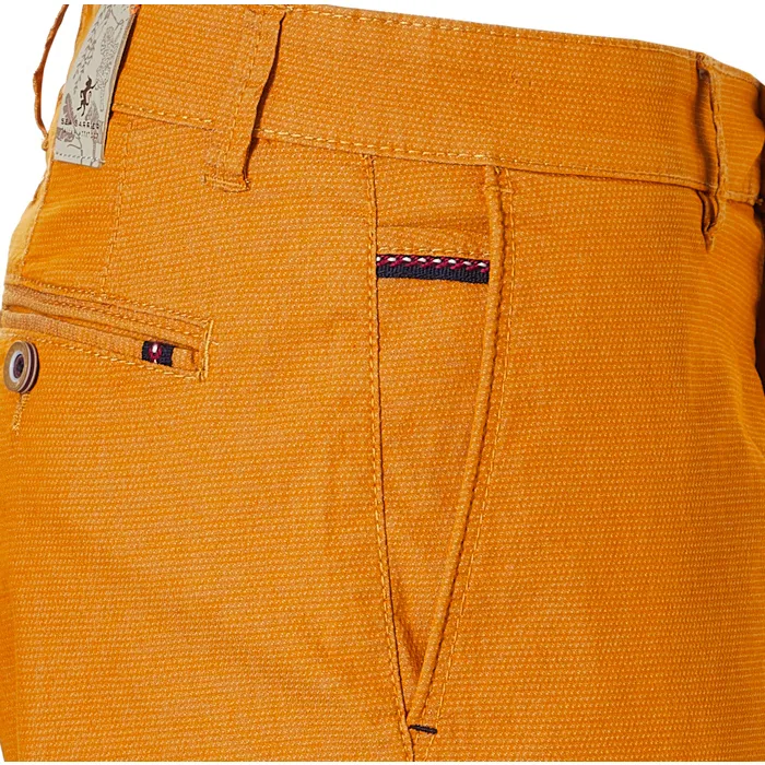 Sea Barrier Pantaloncini da uomo in cotone chino elasticizzato finemente punteggiato Giallo ocra