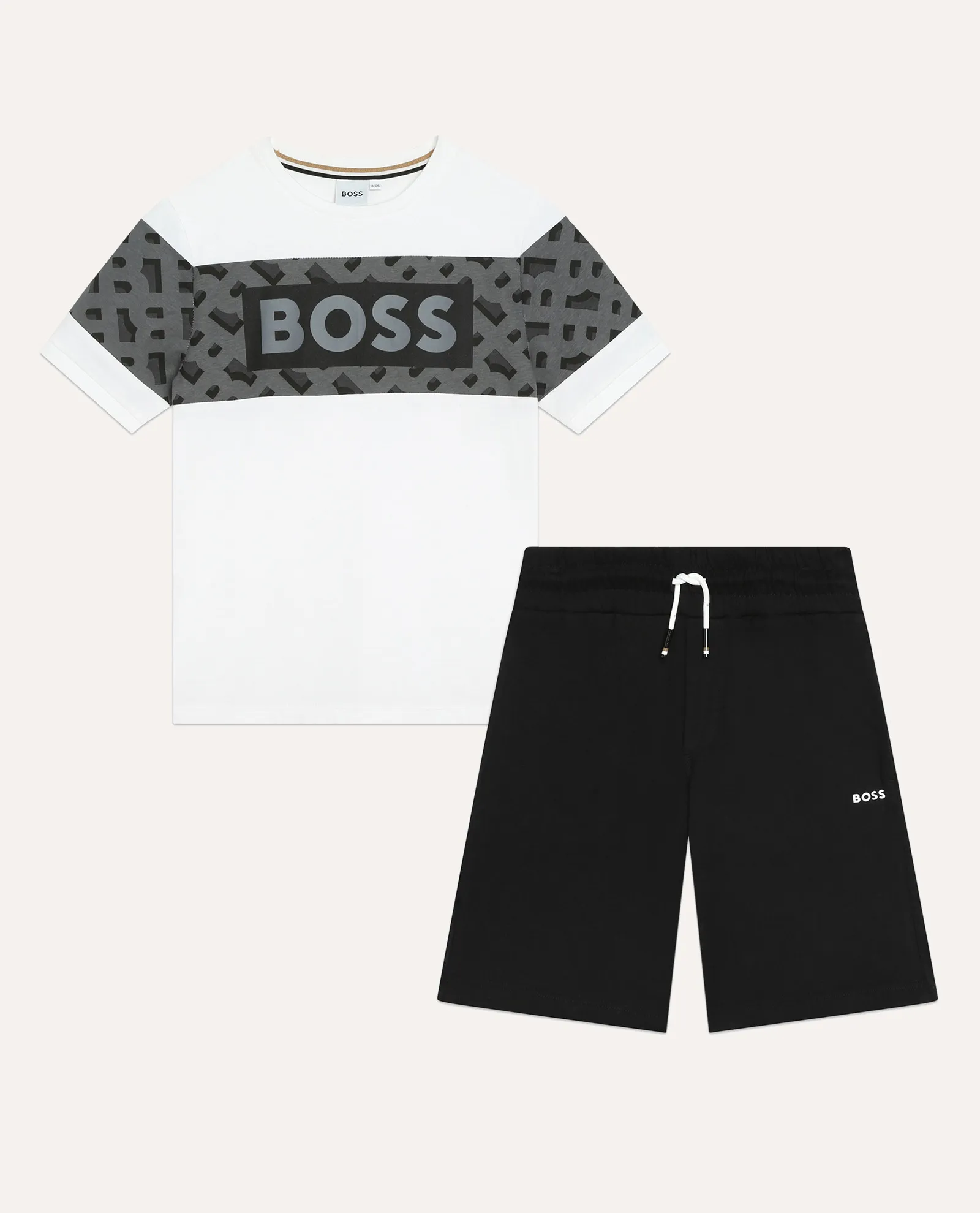 Set completo t-shirt e bermuda Boss per bambini