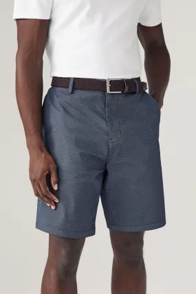 Shorts chino testurizzati in Blend di cotone con cintura