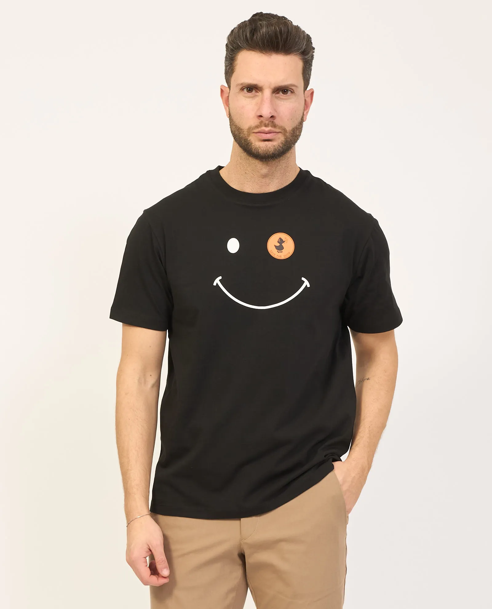 T-shirt uomo Save The Duck con logo smile