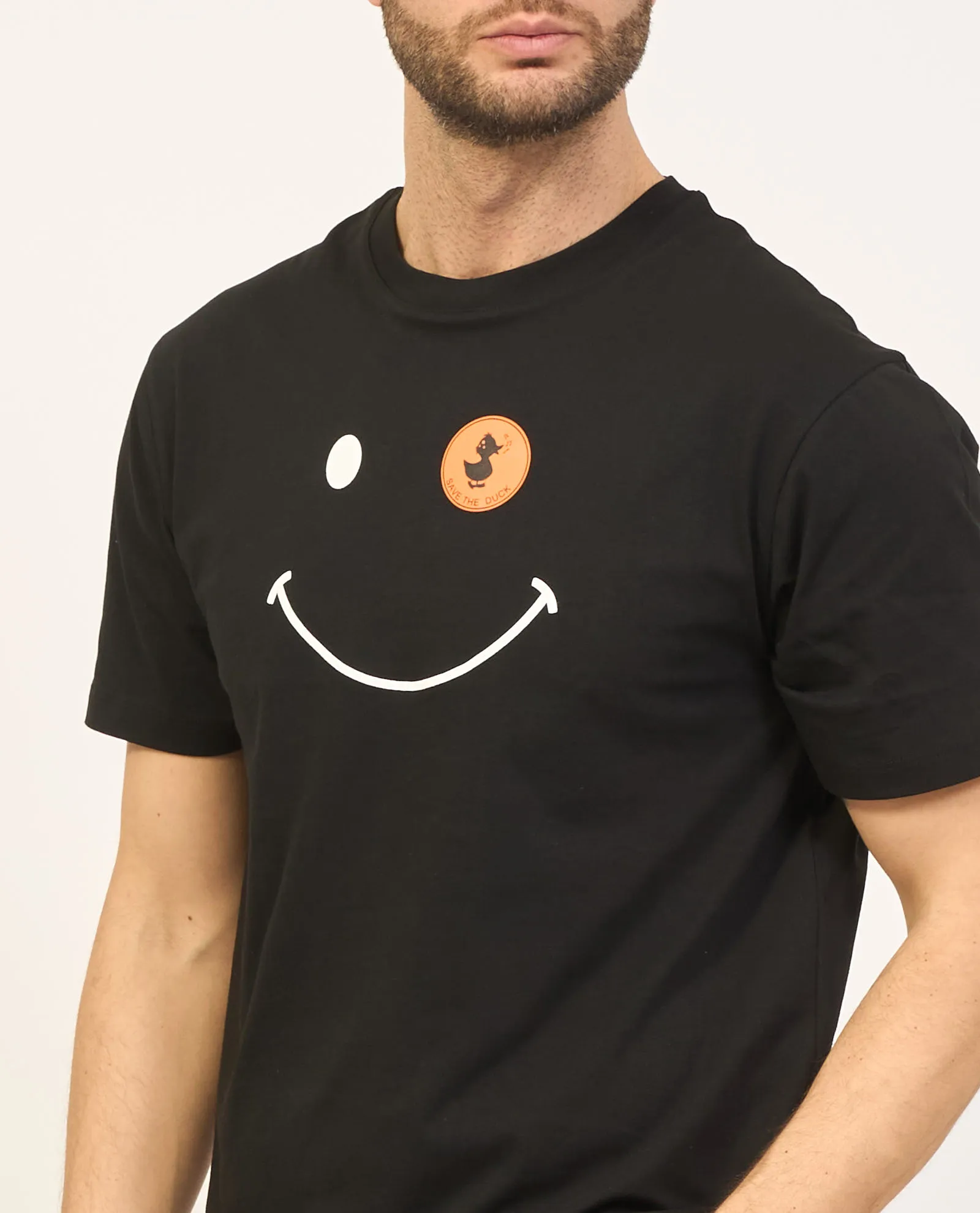 T-shirt uomo Save The Duck con logo smile