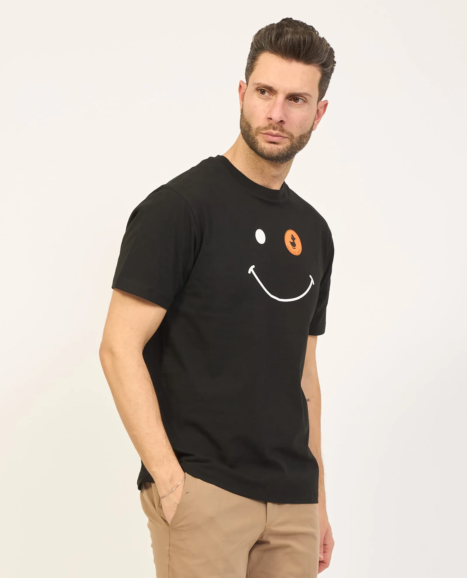 T-shirt uomo Save The Duck con logo smile