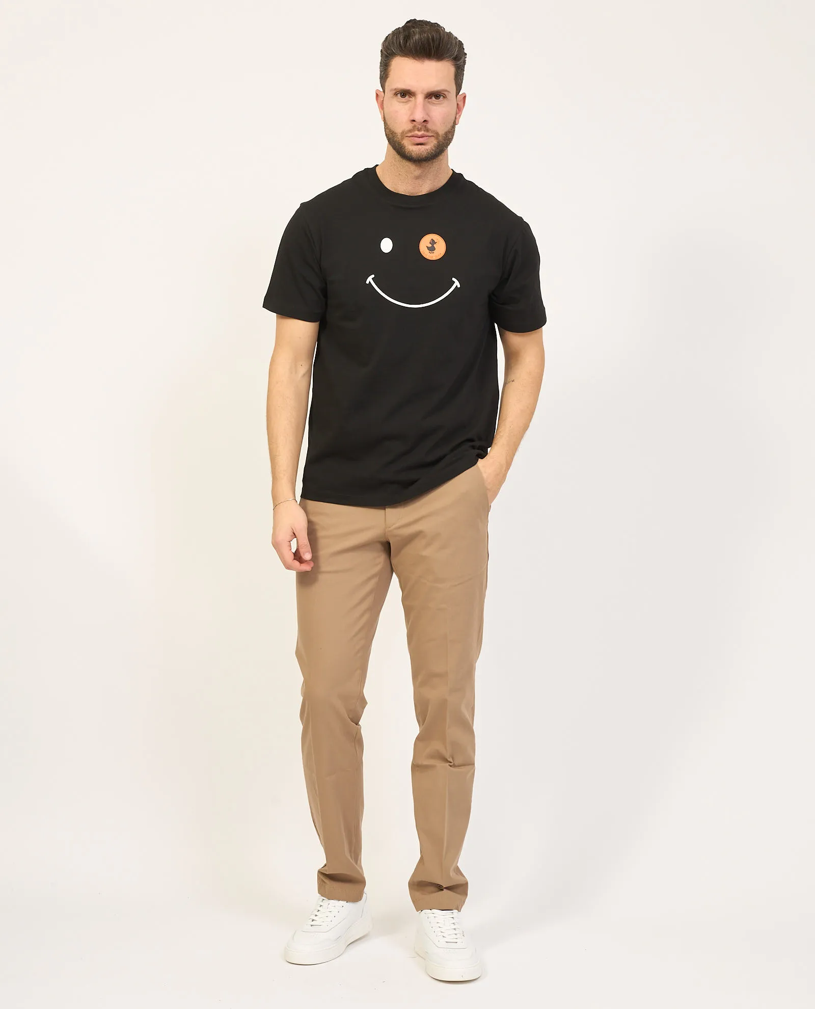 T-shirt uomo Save The Duck con logo smile