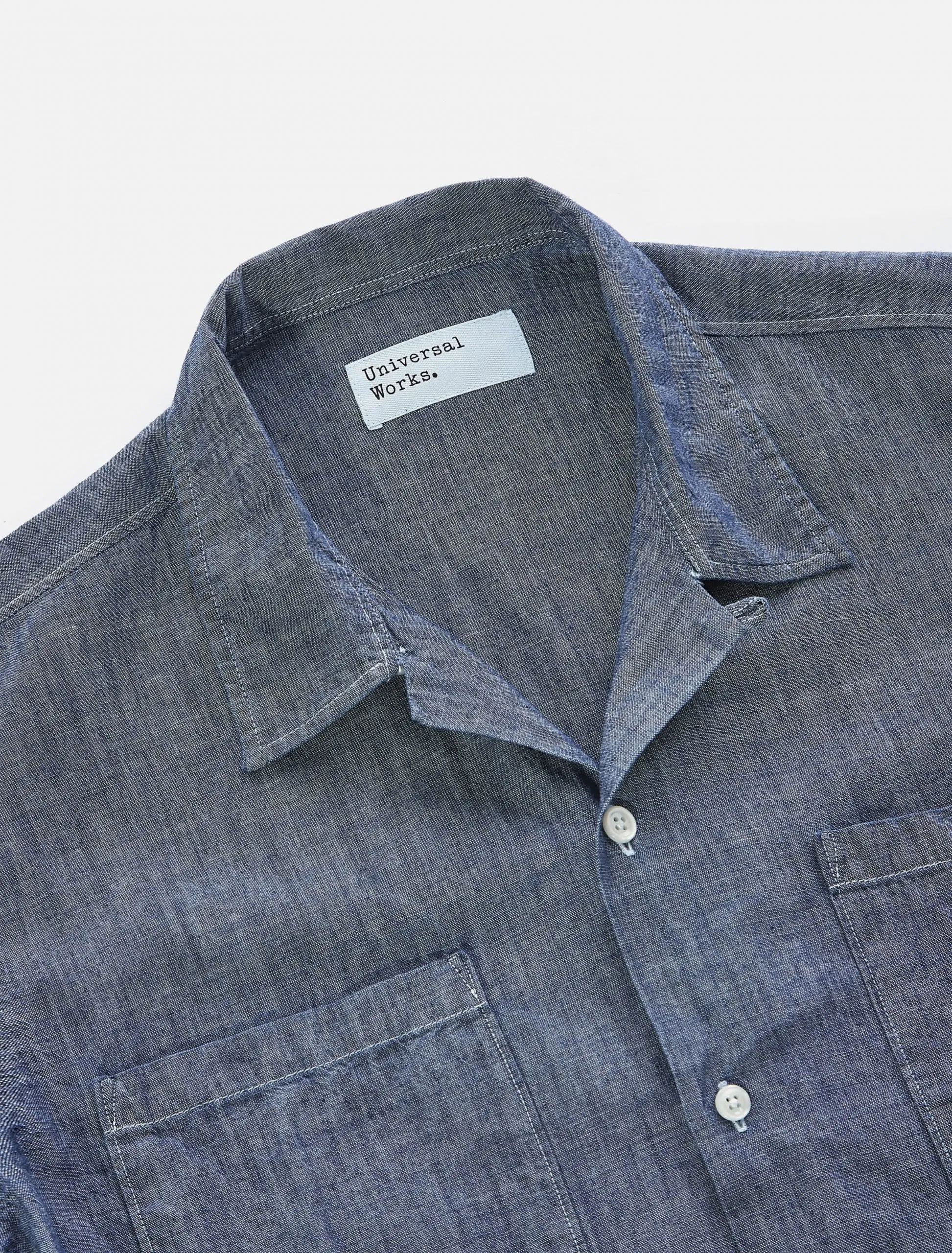 Universal Works Four Pocket Shirt in Indigo Chambray